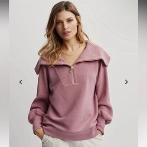 Varley half zip pullover nostalgia rose sz large nwot